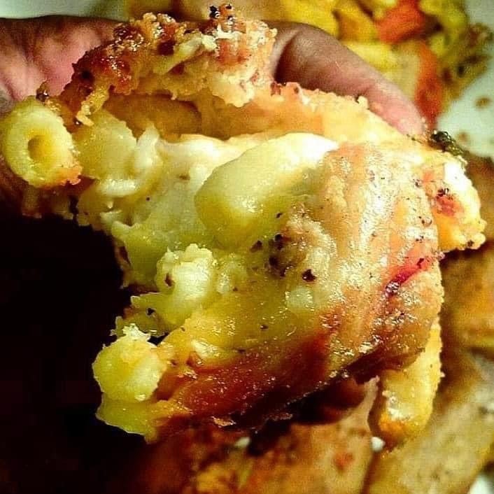 Stuffed Fried Chicken Wing With Macaroni and Cheese LobHouse Seafood
